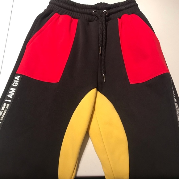 I.AM.GIA Celeb Blogger Fave Blaster Jogger Pants in Black Red Yellow Size Small - Picture 4 of 11